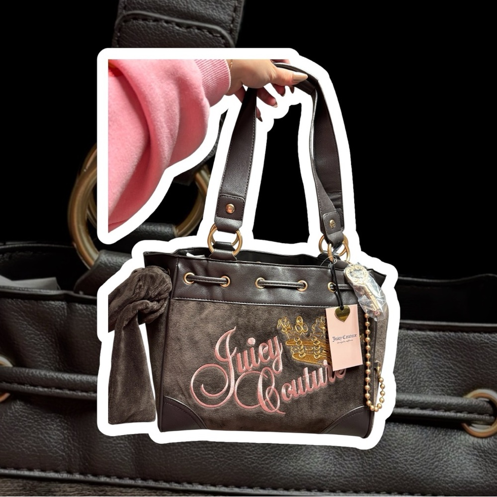 Juicy Couture Black and Gold Shoulder Bag